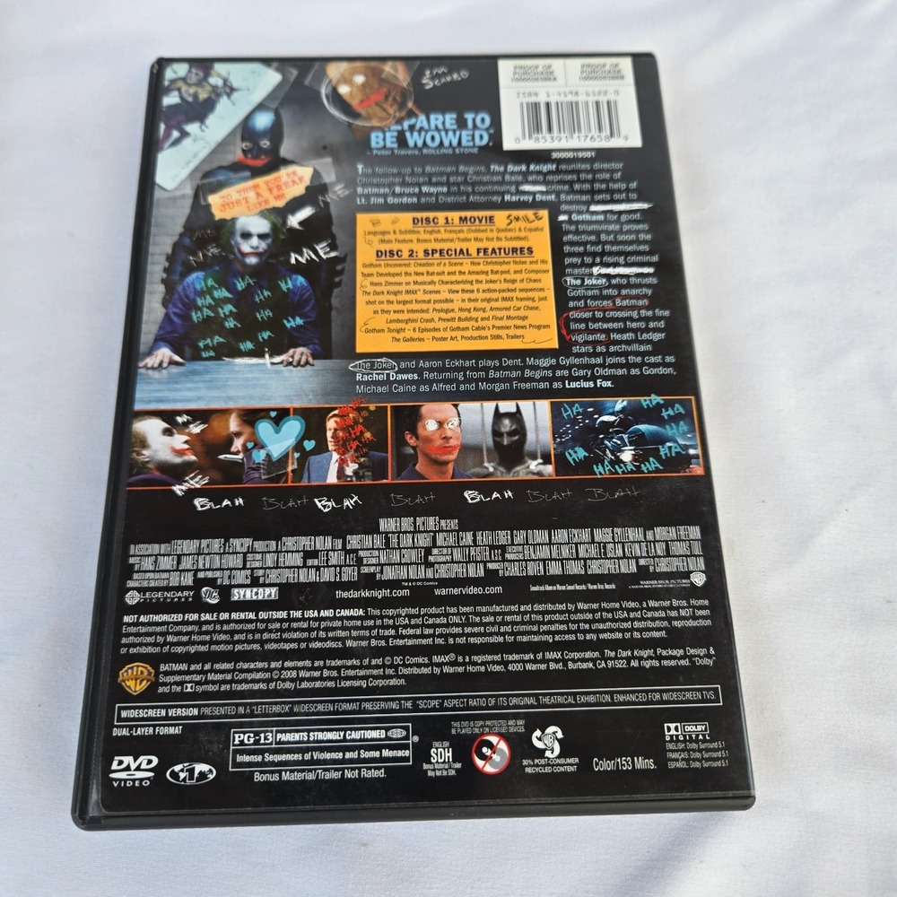 Christopher Nolan Batman Trilogy on DVD Original Cases 2 Disc Sets Very Good - Picture 5 of 13